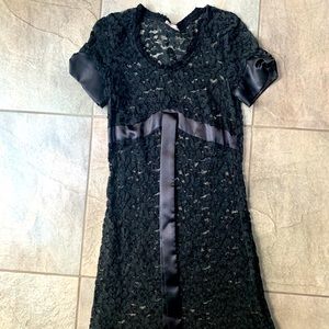 Vtg urban luxe lace black dress S M anthro corset 90s Y2K Betsey johnson